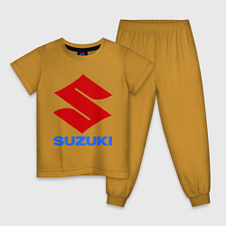 Пижама хлопковая детская Suzuki, цвет: горчичный