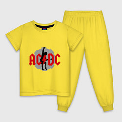 Пижама хлопковая детская AC/DC: Angus Young, цвет: желтый