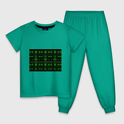 Пижама хлопковая детская Ядерная зима, цвет: зеленый