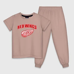 Пижама хлопковая детская Detroit Red Wings, цвет: пыльно-розовый
