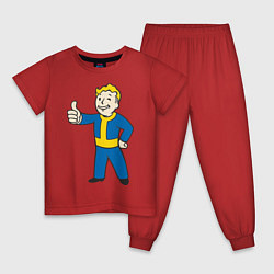 Пижама хлопковая детская Fallout Boy, цвет: красный