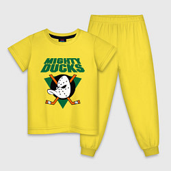 Пижама хлопковая детская Anaheim Mighty Ducks, цвет: желтый