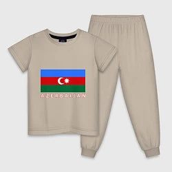 Пижама хлопковая детская Азербайджан, цвет: миндальный