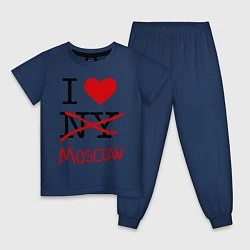 Пижама хлопковая детская I love Moscow, цвет: тёмно-синий
