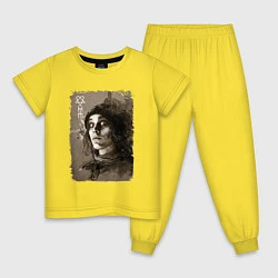 Пижама хлопковая детская Ville Valo: Pandemonium, цвет: желтый