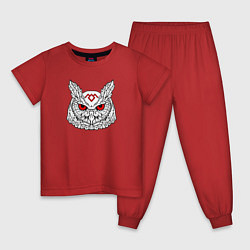 Пижама хлопковая детская Owl: Twin Peaks, цвет: красный