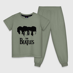 Пижама хлопковая детская The Beatles: Faces, цвет: авокадо