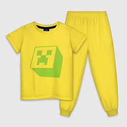 Пижама хлопковая детская Green Creeper, цвет: желтый