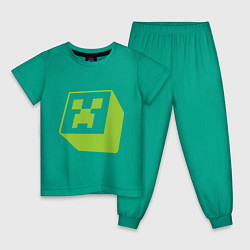 Пижама хлопковая детская Green Creeper, цвет: зеленый