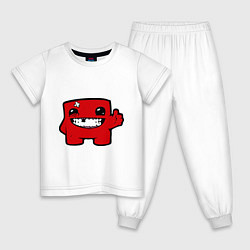 Пижама хлопковая детская Super Meat Boy, цвет: белый