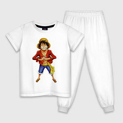 Пижама хлопковая детская Ван-Пис, цвет: белый