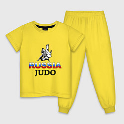 Пижама хлопковая детская Russia judo, цвет: желтый