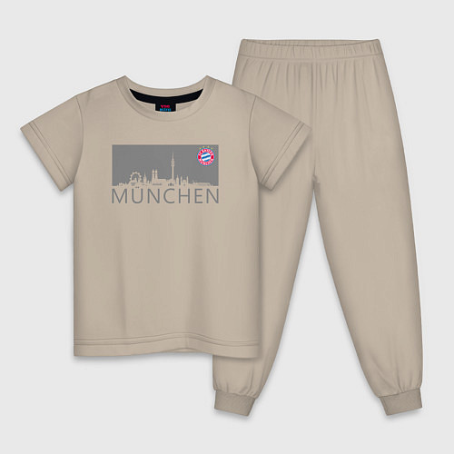 Детская пижама Bayern Munchen - Munchen City grey 2022 / Миндальный – фото 1