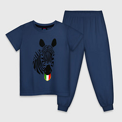 Пижама хлопковая детская Juventus Zebra цвета тёмно-синий — фото 1