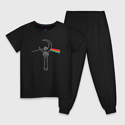 Пижама хлопковая детская Dark side of the moon, цвет: черный