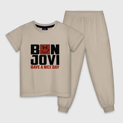 Детская пижама Bon Jovi: Nice day / Миндальный – фото 1