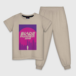Пижама хлопковая детская Blade Runner 2049: Purple, цвет: миндальный
