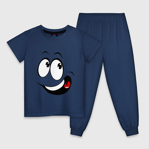 Детская пижама Смайл01 / Тёмно-синий – фото 1