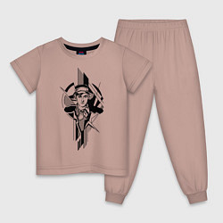 Пижама хлопковая детская Молодой Маяковский, цвет: пыльно-розовый