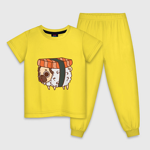 Детская пижама Мопс-суши / Желтый – фото 1