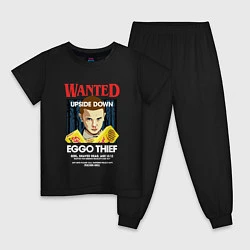 Пижама хлопковая детская Wanted: Eggo Thief / 11, цвет: черный