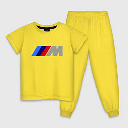 Пижама хлопковая детская BMW M, цвет: желтый