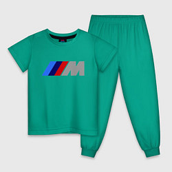 Пижама хлопковая детская BMW M, цвет: зеленый
