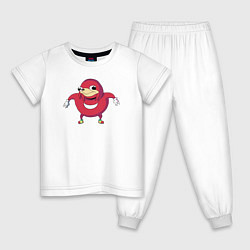 Пижама хлопковая детская Knuckles, цвет: белый