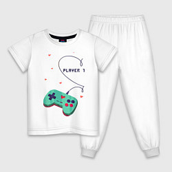 Пижама хлопковая детская Perfect Team: Player 2, цвет: белый