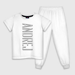 Пижама хлопковая детская Andrej Font, цвет: белый