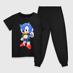 Пижама хлопковая детская Classic Sonic, цвет: черный