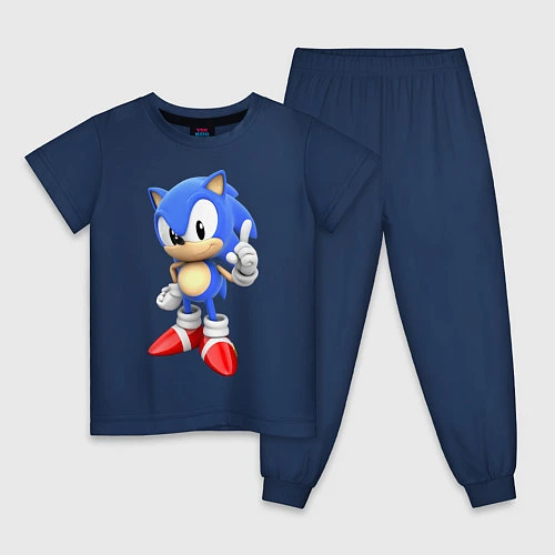 Детская пижама Classic Sonic / Тёмно-синий – фото 1