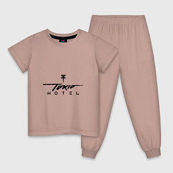 Пижама хлопковая детская Tokio Hotel, цвет: пыльно-розовый