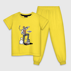 Пижама хлопковая детская Бутлегер, цвет: желтый