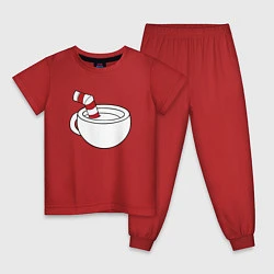 Пижама хлопковая детская Red Cuphead, цвет: красный