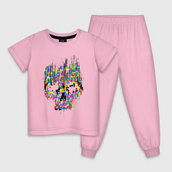 Пижама хлопковая детская Череп, цвет: светло-розовый