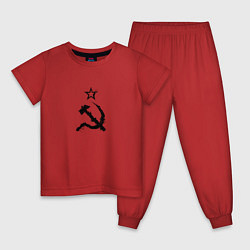 Пижама хлопковая детская СССР: Серп и молот, цвет: красный