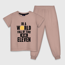 Пижама хлопковая детская Be A Eleven, цвет: пыльно-розовый