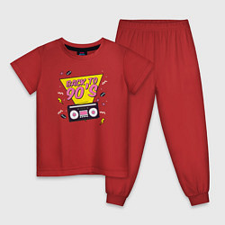 Пижама хлопковая детская Back to 90s, цвет: красный