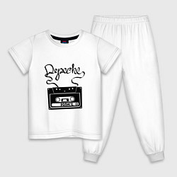 Пижама хлопковая детская Depeche Mode: Tape, цвет: белый