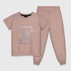 Пижама хлопковая детская Metallica: Death magnetic, цвет: пыльно-розовый