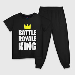 Пижама хлопковая детская Battle Royale King, цвет: черный