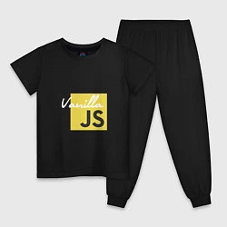 Пижама хлопковая детская Vanilla JS, цвет: черный