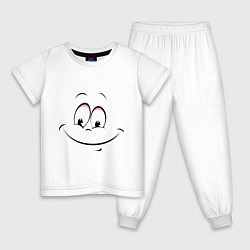 Пижама хлопковая детская Позитив со всех сторон, цвет: белый
