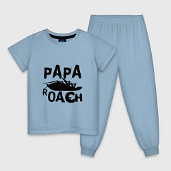 Пижама хлопковая детская Papa Roach, цвет: мягкое небо