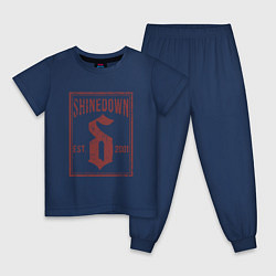 Пижама хлопковая детская Shinedown est 2001, цвет: тёмно-синий