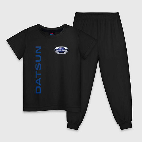 Детская пижама Datsun логотип с эмблемой / Черный – фото 1