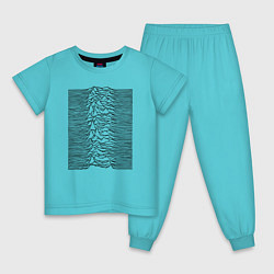 Пижама хлопковая детская Unknown Pleasures, цвет: бирюзовый