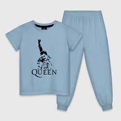 Пижама хлопковая детская Queen: Rock You цвета мягкое небо — фото 1