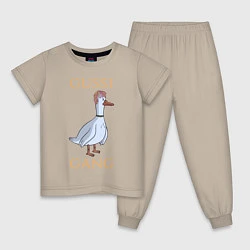 Пижама хлопковая детская GUSSI GANG, цвет: миндальный